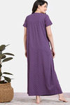 Zivame Maternity Petal Dreams Knit Cotton Full Length Nightdress - Medieval Blue — thumbnail 3